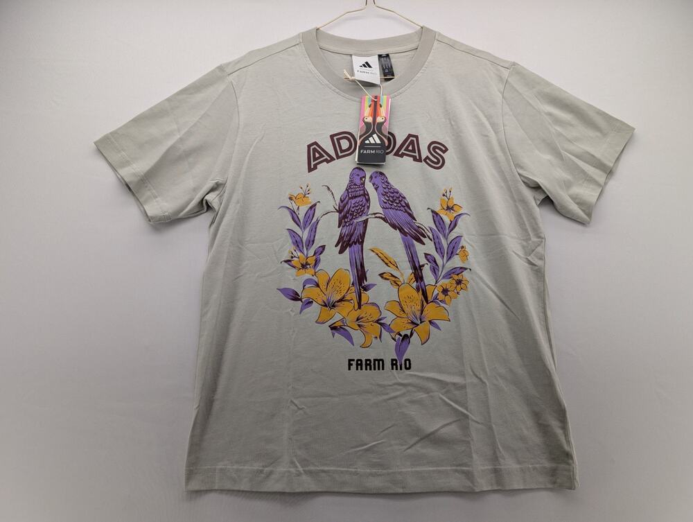 NWT Adidas x Farm Rio Women's Birds Graphic T-Shirt size Medium